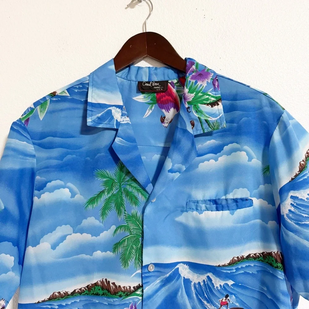Casual Wear Hawaii Tropical Hawaiian Button Up Camp Shirt